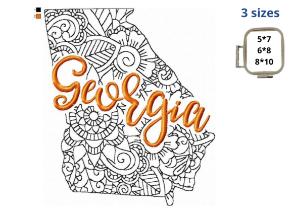 Georgia State Embroidery for Independence Day