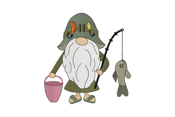 Gnome Fisherman Caught a Fish Embroidery Review