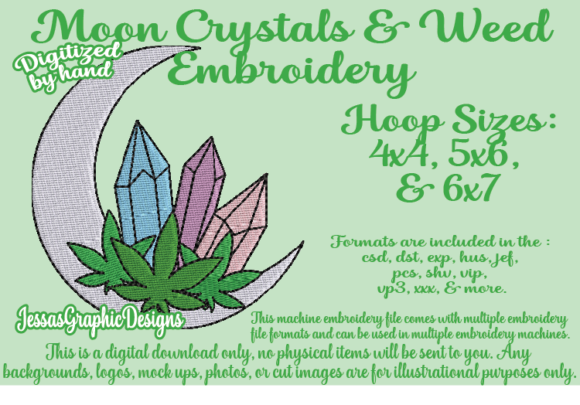 Moon Crystals Cannabis Embroidery Design Review