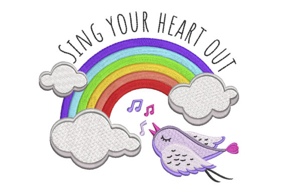 Sing Your Heart Out Rainbow Bird Embroidery Review
