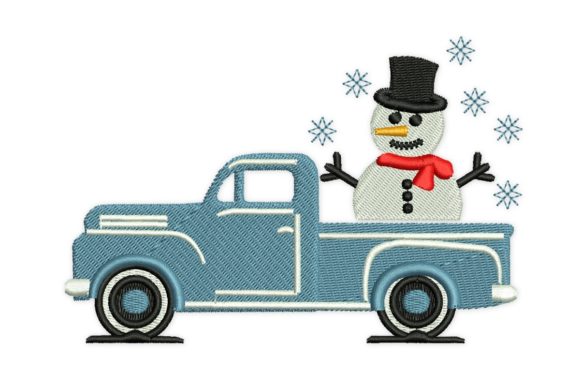 Vintage Truck Snowman Embroidery Review